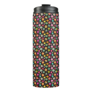 Elegant Boho Daisy Flower Pattern Thermal Tumbler