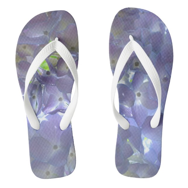 Elegant boho dusty light purple florals flowers  thongs (Footbed)
