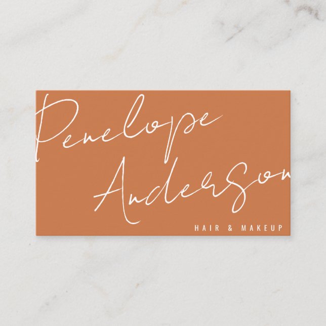 Elegant Boho Earthy Neutral Chic Terracotta Modern Business Card (Front)