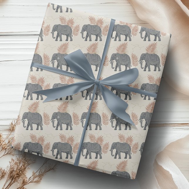 Elegant Boho Elephant Wrapping Paper (Creator Uploaded)