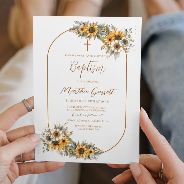 Elegant Boho Fall Girl Baptism Invitation (Creator Uploaded)