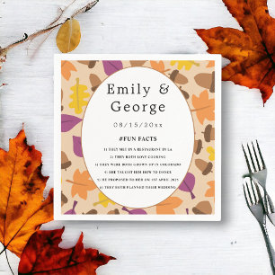 Elegant Boho Fall Leaves Autumn Floral Wedding Napkin