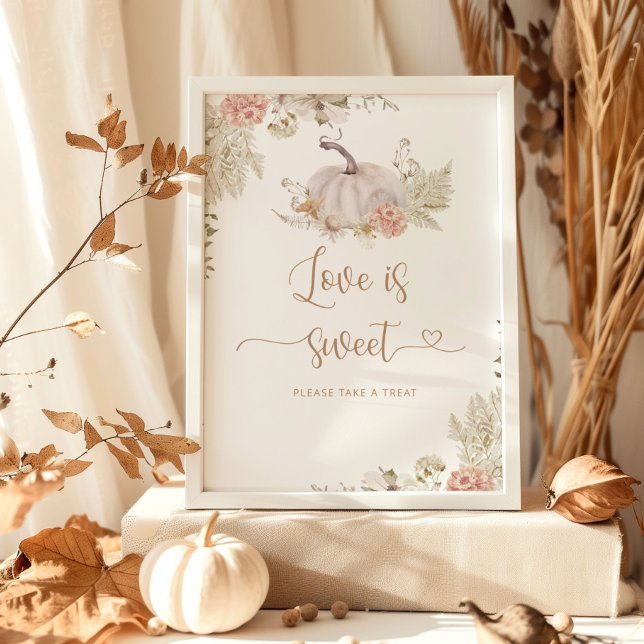 Elegant boho fall Love is sweet take a treat Poster (Creator Uploaded)