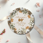 Elegant Boho Floral 80th Birthday Paper Plate<br><div class="desc">Celebrate in style with our Elegant Boho Floral 80th Birthday Paper Plates, designed to bring sophistication and charm to your milestone celebration. Featuring intricate floral patterns and durable construction, these paper plates are perfect for serving a variety of dishes while enhancing your bohemian-inspired theme. Key Features: Boho Floral Design: Adorned...</div>