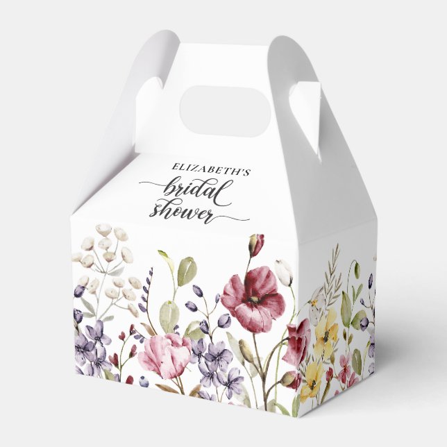 Elegant Boho Floral Bridal Shower Favour Box (Back Side)