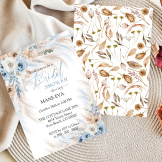 Elegant Boho Floral Bridal Shower Invitation