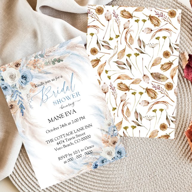 Elegant Boho Floral Bridal Shower Invitation (Creator Uploaded)