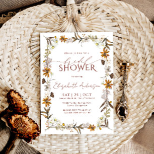 Elegant Boho Floral Bridal Shower Invitation