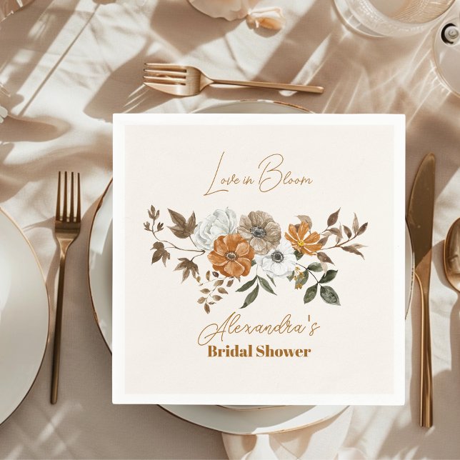 Elegant Boho Floral Bridal Shower Napkin (Creator Uploaded)