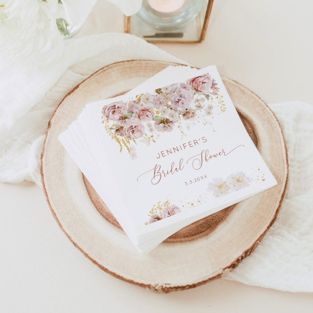 Elegant boho floral bridal shower napkins (Creator Uploaded)