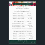 Elegant Boho Floral Business Service/Pricing Flyer<br><div class="desc">Elegant watercolor bohemian flowers,  feathers and foliage pattern in chic shades of purple,  burgundy,  peach,  pink,  crème,  and green,  business services and pricing flyer.  Text colour and font style can be customised.</div>