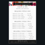 Elegant Boho Floral Business Service/Pricing Flyer<br><div class="desc">Elegant watercolor bohemian flowers,  feathers and foliage pattern in chic shades of purple,  burgundy,  peach,  pink,  crème,  and green,  business services and pricing flyer.  Text colour and font style can be customised.</div>
