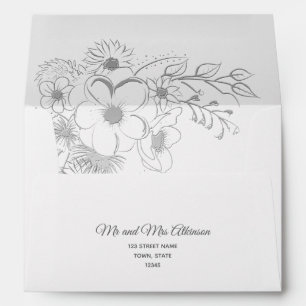 Elegant Boho Floral Chic Wedding Envelope