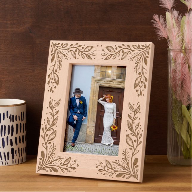 Elegant Boho Floral Etched Frames (Elegant Boho Floral Engraved Frame)