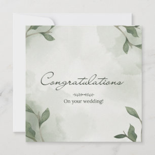 Elegant Boho Floral Greenery Wedding Card