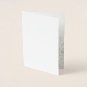 Elegant Boho Floral Line Art Frame Background Foil Card