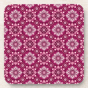 Elegant Boho Floral Pattern Coasters - Set of 6