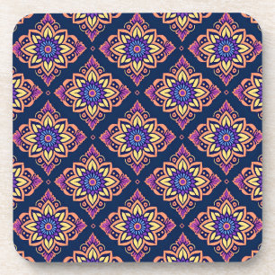 Elegant Boho Floral Pattern Coasters - Set of 6