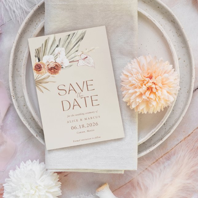 Elegant Boho Floral Photo Wedding Save The Date (Creator Uploaded)