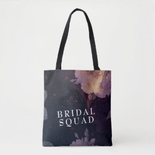 Elegant Boho Floral Purple Fantasy Bride Maids Tote Bag