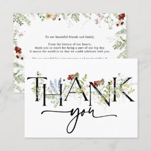 Elegant Boho Floral Thank You Cards
