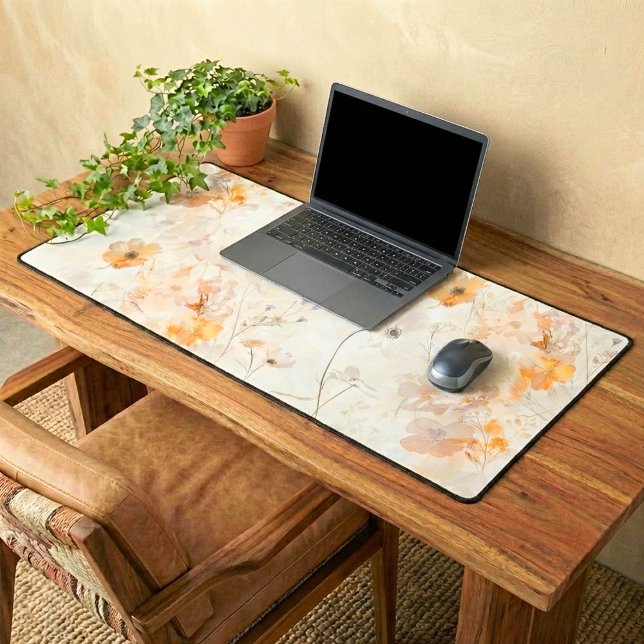 Elegant Boho Floral Watercolor Desk Mat (Creator Uploaded)
