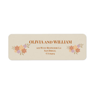 Elegant Boho Floral Wedding address labels
