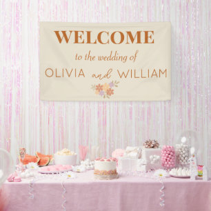 Elegant Boho Floral Wedding Banner