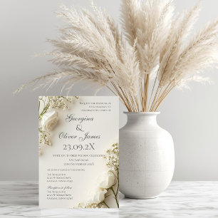 Elegant Boho Floral Wedding Invitation