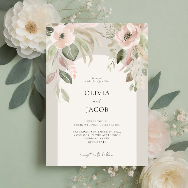 Elegant Boho Floral Wedding Invitation (Creator Uploaded)