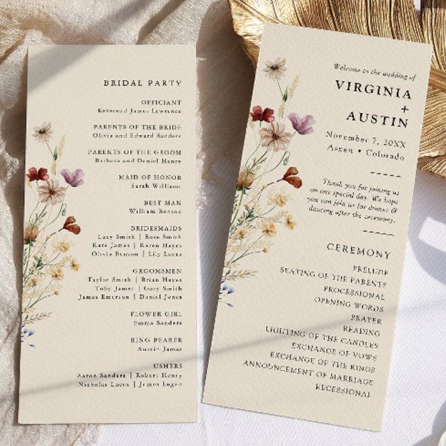 Elegant Boho Floral Wedding Program (Elegant Boho Floral Wedding Program
)