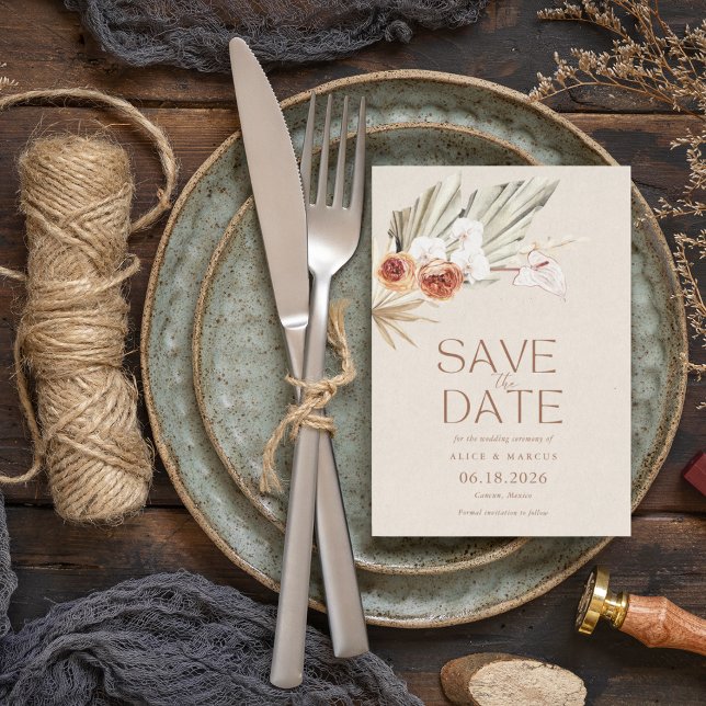 Elegant Boho Floral Wedding Save The Date (Creator Uploaded)