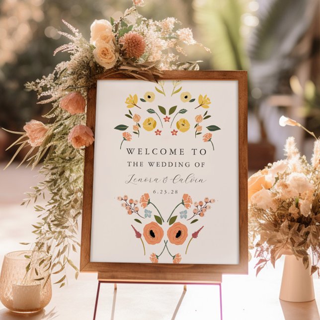 Elegant Boho Floral Wedding Welcome Sign (Creator Uploaded)