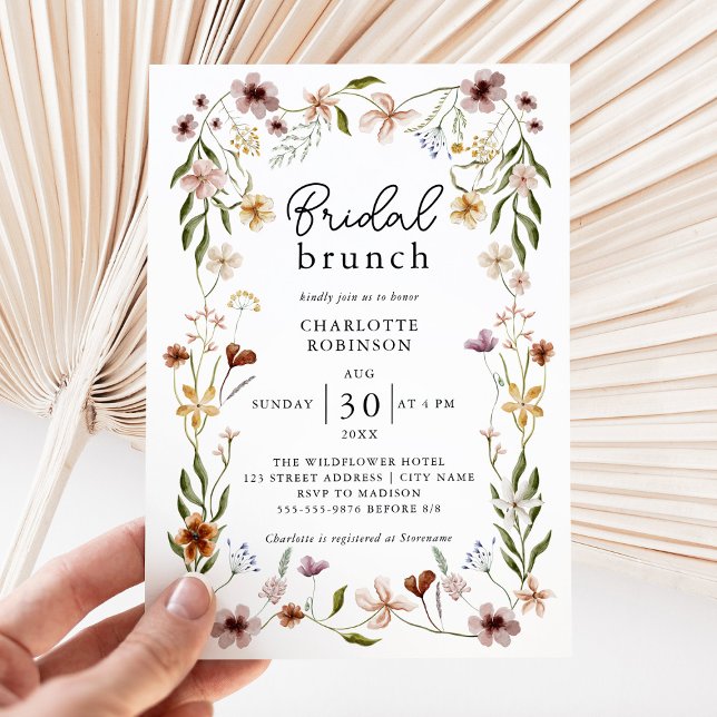 Elegant Boho Floral Wildflower Bridal Brunch Invitation (Creator Uploaded)