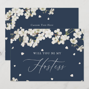 Elegant Boho Floral, Will you be my Hostess? Invitation