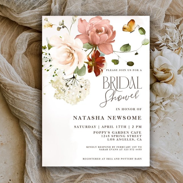 Elegant Boho Flower Garden Bridal Shower  Invitation (Creator Uploaded)