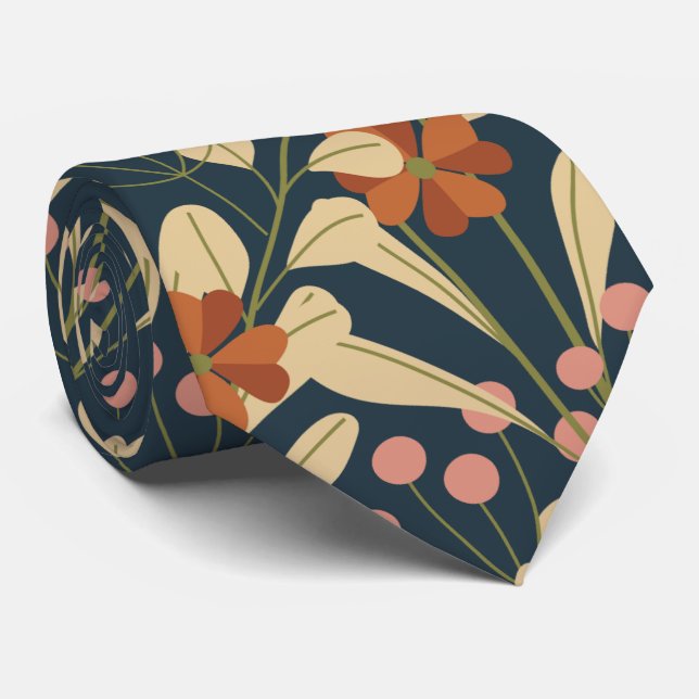 Elegant Boho Flower Tie (Rolled)