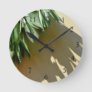 Elegant boho Fresh-cut Sage herb garden Round Clock