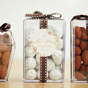 Elegant Boho   Gold Autumn Wedding Classic Round Sticker