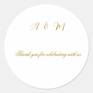 Elegant Boho Gold Faux Metallic Wedding Favour Cla Classic Round Sticker