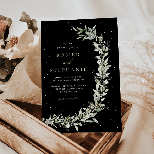 Elegant Boho Gold Foil Watercolor Greenery Wedding (Creator Uploaded)