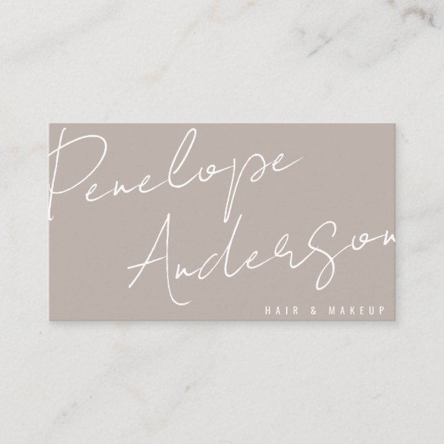 Elegant Boho Grey Neutral Chic Minimalist Modern Business Card (Front)