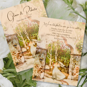 Elegant Boho Hacienda Garden Mexican Wedding Invitation