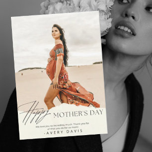 Elegant Boho Happy Mother's Day Photo Card 