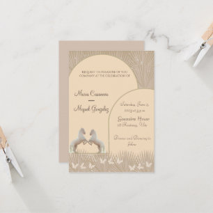 elegant boho horses love wedding invitation