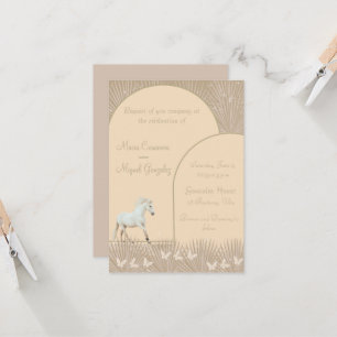 elegant   boho  horses wedding invitation
