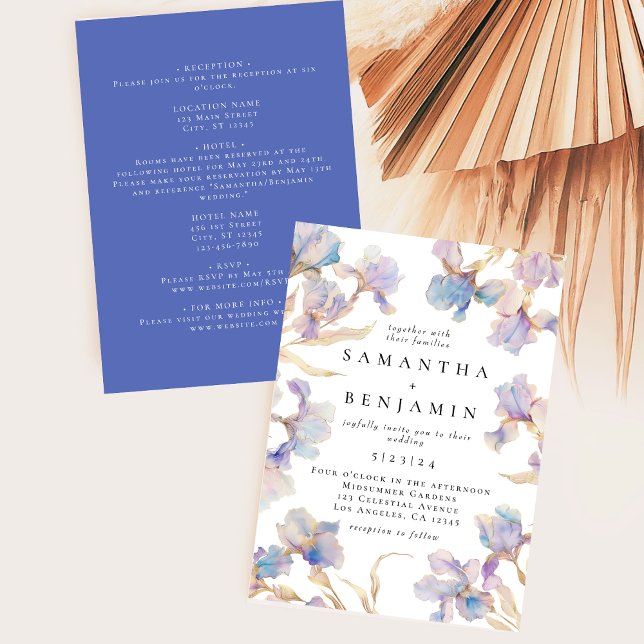 Elegant Boho Iris All In One Wedding Invitation (Creator Uploaded)