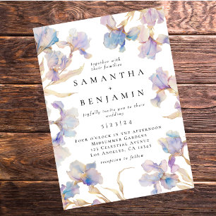 Elegant Boho Iris Wedding Invitation