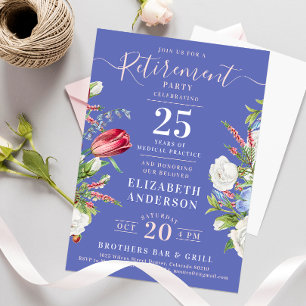 Elegant Boho Lavender Floral Retirement Party Invitation