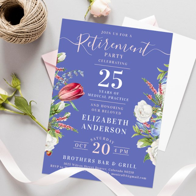 Elegant Boho Lavender Floral Retirement Party Invitation (Creator Uploaded)